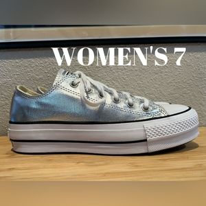 Converse platform metalic silver, women 7